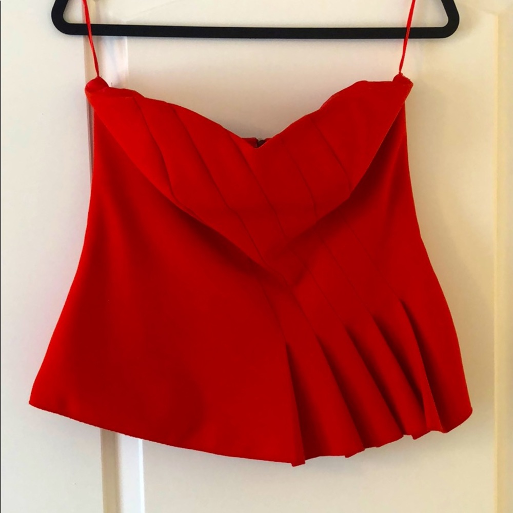 Red Trina Turk tube top size 10
